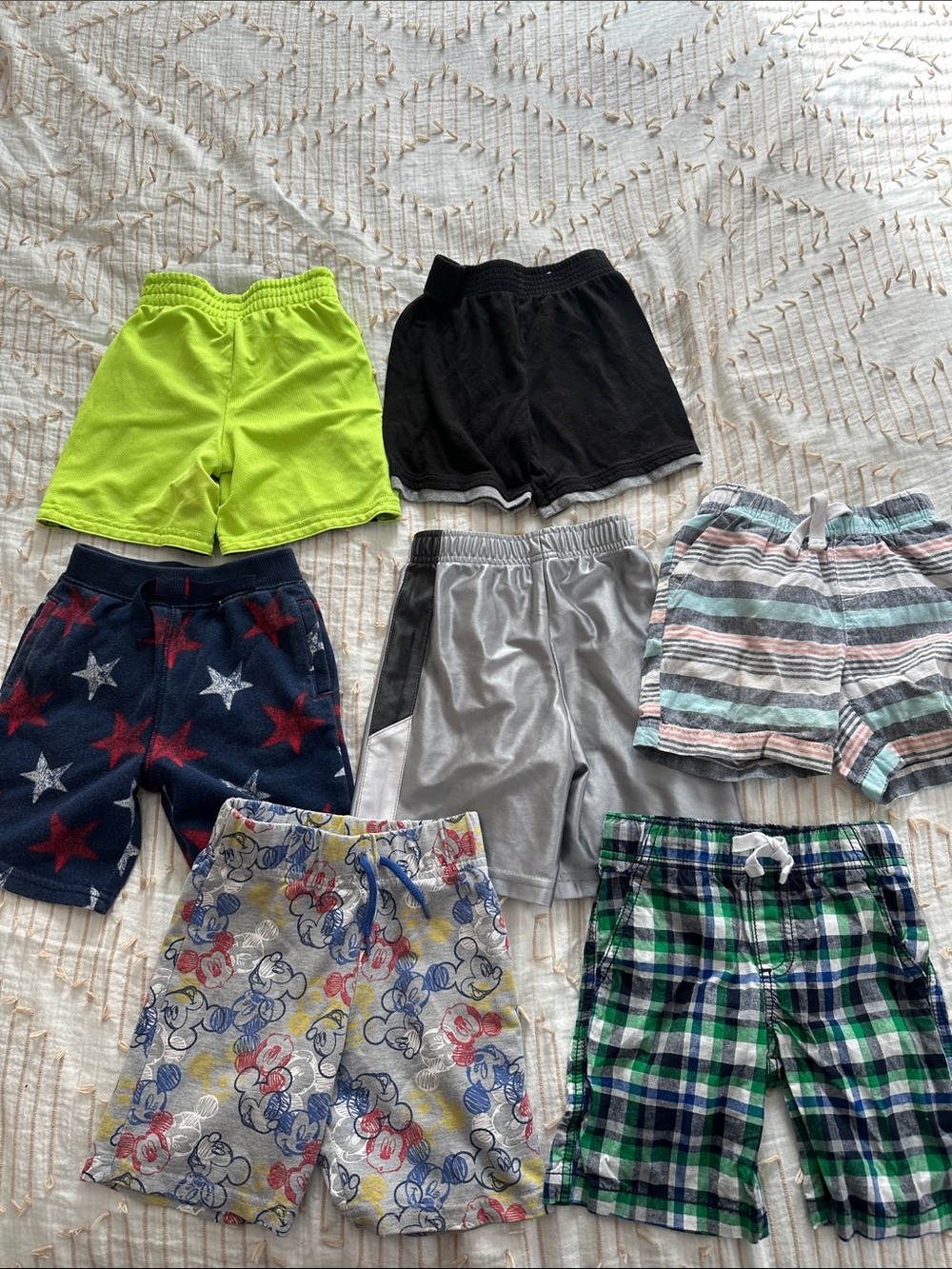 Kids Shorts Bundle - Lime, Black, Navy Star, Gray, Striped, Floral & Plaid